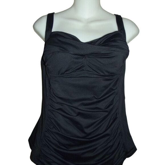 Soft Surroundings Tankini Swimsuit Womens Medium Black Built In Bra top&bottoms - Picture 5 of 12